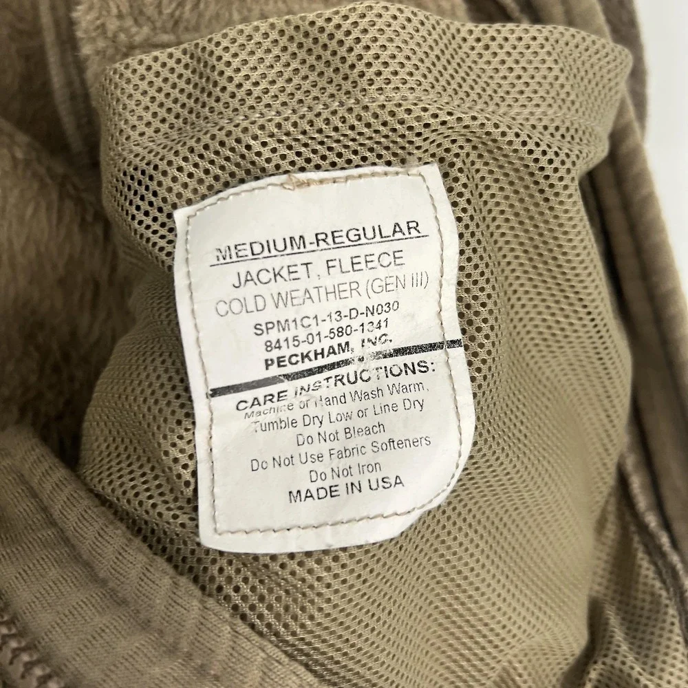 Peckham Polartec Jacket Mens M‎ Brown Fleece Cold Weather GEN III Military USA
